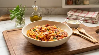 Macarrão com Calabresa em uma Panela Só